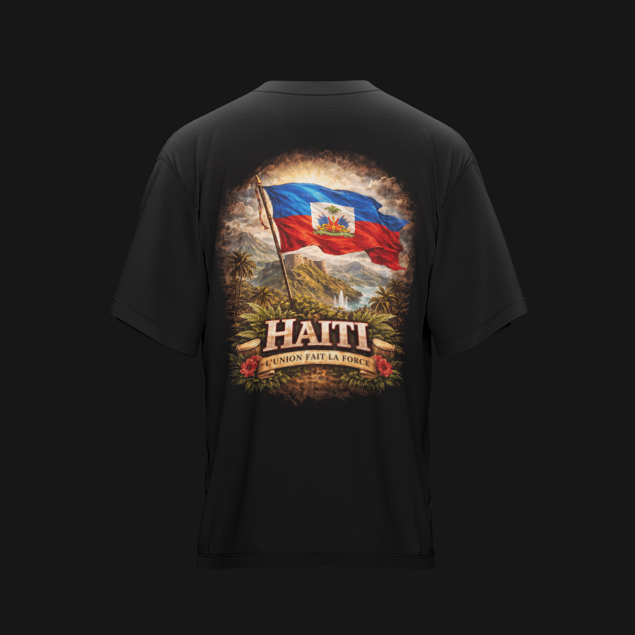 Blooming Freedom – Haitian Flag Heritage Design - T-shirt