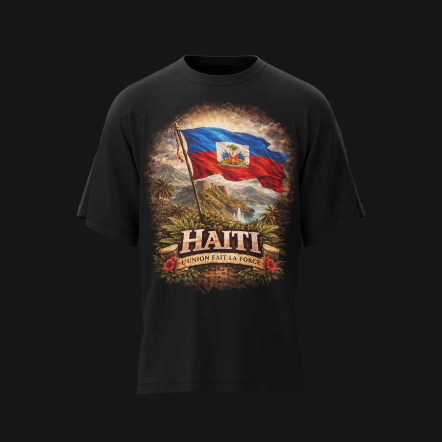 Blooming Freedom – Haitian Flag Heritage Design - T-shirt