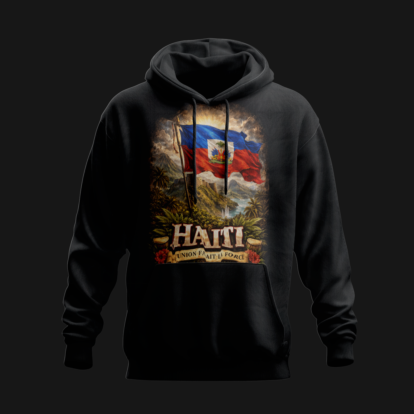Blooming Freedom – Haitian Flag Heritage Design - Hoodie