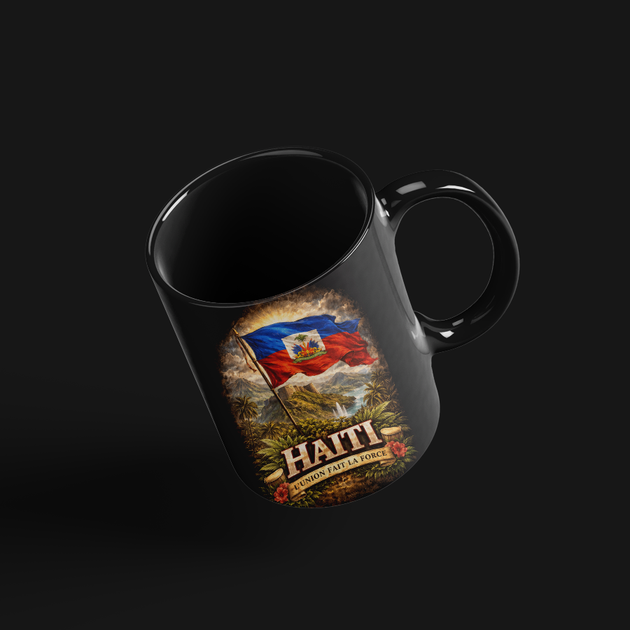 Blooming Freedom – Haitian Flag Heritage Design - Mug Ceramic